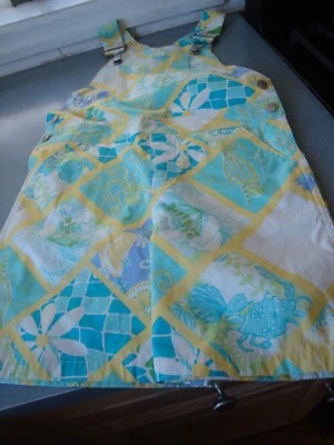 NUEVO SIN ETIQUETAS LILLY PULITZER 97% ALGODÓN/3% SPANDEX TURCA/AMARILLO MONO PANTALONES CORTOS TALLA 6X Foto 1 de 4