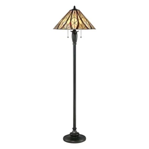Stehlampe Standlampe Tiffany-Glas Bronze H 149,4 cm Wohnzimmerleuchte - Bild 1 von 2