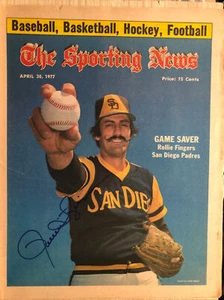 Rollie Fingers Signed Newspaper Sporting News 1977 San Diego Padres HOF Mint - Picture 1 of 3