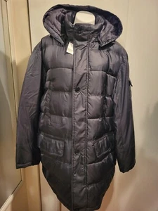 NWT! Rainforest Men's Black Puff Coat Jacket, Remvbl Hood SzXXL Barneys NY Tag  - Picture 1 of 23