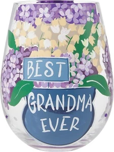 Lolita | BEST GRANDMA EVER STEMLESS WINE GLASS ✪NEW✪ 6015285 BIRTHDAY RARE USA - Picture 1 of 14