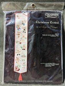 Vintage JANLYNN Charmin Christmas Crewel Kit TWELVE DAYS BELL PULL #54-12 Sealed - Picture 1 of 5