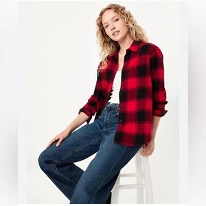 Vecchio quadri blu navy flanella fidanzato abbottonato rosso bufalo check taglia XXL - Foto 1 di 7