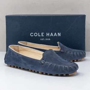 Cole Haan Cary Venetian Blazer Blue Nubuck Driving Moccasin Loafers, Size 5 C - Picture 1 of 7