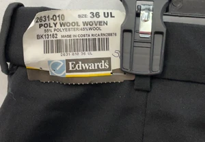 Edwards Redwood & Ross Dress Pants Mens Size 36 UL Black Slash Pocket Flat Front - Picture 1 of 6