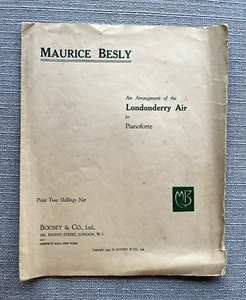 LONDONDERRY AIR. 1925. Sheet Music. SO RARE Maurice Besly signed/dedicated Baird - Picture 1 of 3
