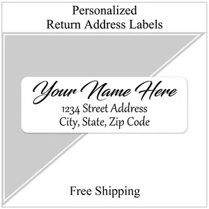 400 Personalized Return Address Labels Printed Text 1/2 x 1 3/4 Script Text - Picture 1 of 2