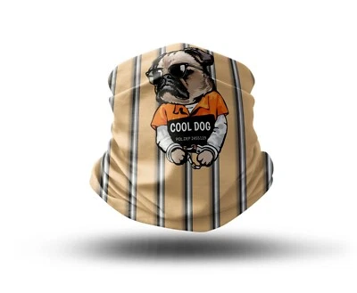 Washable Fabric Face Cover Neck Gaiter With Unique Print Cool Dog Design EU Made - Image 1 of 4