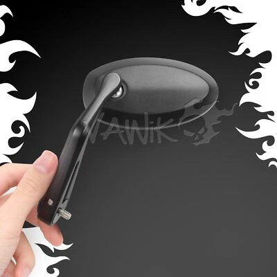 Espejos retrovisores de extremo de barra VAWiK Trusti negros ovalados para Moto Guzzi V100 Mandello S Foto 1 de 4