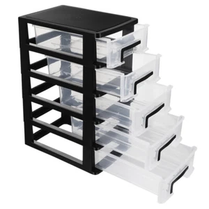 Cassetto Scrivania Portaoggetti Cinque Organizer Trasparente Scatola Armadio Cestini Ufficio - Foto 1 di 11