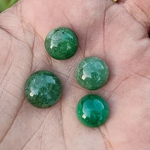 Natürlicher 30,20 ct zertifizierter kolumbianischer grüner Smaragd Cabochon Edelstein Posten 4 Stck. - Bild 1 von 6