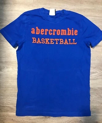 Abercrombie Kids Fitch Blue & Orange Short Sleeve Muscle bball T Shirt Boys L - Image 1 of 2