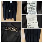 Women's Top Made in Italy Size 10-12? Black + Gold Buckle Party Wear NEW RRP £20