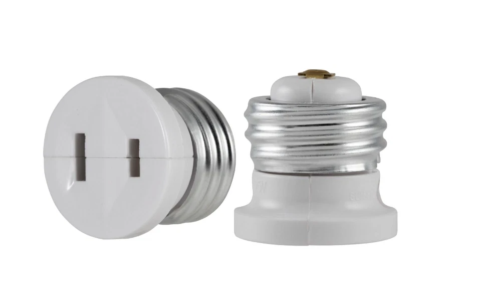 2-Pack Jasco 54613 Light Bulb Socket to Polarized Outlet White - Image 1 of 1