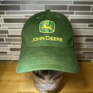 John Deere Embroidered Logo Patch Green Strap-Back Baseball Dad Hat - Picture 1 of 6