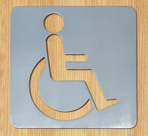 Badschild Behinderte_10 x 10 cm_Edelstahl - Bild 1 von 2