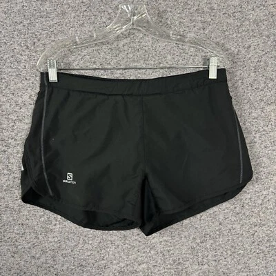 Salomon Women's Size Medium Solid Black Polyester Lined 4" Inseam Shorts - Image 1 of 4