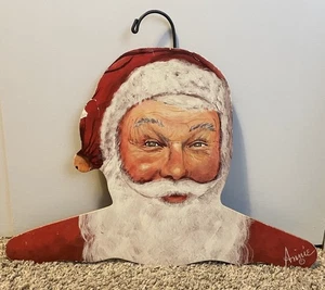Annie Rhinehart Nikolaushänger Holz Weihnachtsdeko Kleiderbügel Vintage - Bild 1 von 7