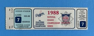 1988 LA Dodgers - New York Mets Game 7 NLCS Ticket (Hershiser Shutout & MVP) - Picture 1 of 2