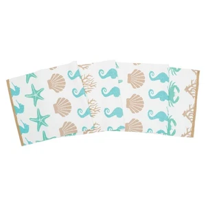 Corredor de mesa de comedor de cocina estampada caballitos de mar cangrejos estrellas de mar con cáscaras de mar - Imagen 1 de 1