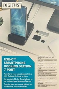 Digitus USB-C 3.0 Smartphone Docking Station HDMI 4K Kartenleser Schwarz OVP - Bild 1 von 3