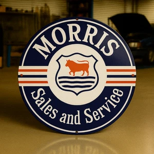 Letrero vintage Morris Sales and Service Heavy Metal XL - 19,7" (50 cm) - Imagen 1 de 5