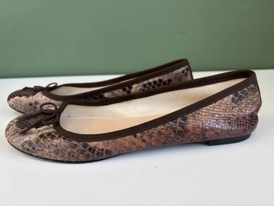 Zapatos de salón de ballet de cuero con estampado de serpiente de diseñador L K Bennett UK5 EU38 precio de venta sugerido por el fabricante 165 GBP Ex Con Foto 1 de 4