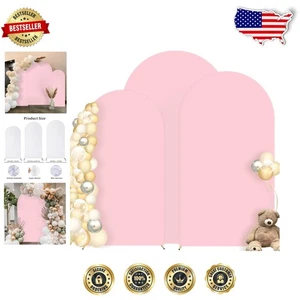 Versatile Set di 3 Pezzi Copri Arco in Spandex per Matrimoni e Docce per Bambini - Rosa - Foto 1 di 7