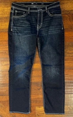 Мужские прямые темные эластичные джинсы BKE с пряжкой Tyler 33x32 новые без ценников - Изображение 1 из 4