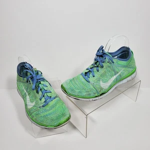 Nike Free Trail Flyknit Sneakers Women’s Size 9 Neon Green Blue Running Gym - Picture 1 of 15
