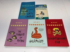 Vintage Kurt Vonnegut Lot of 5 Paperback Books Slaughterhouse Sirens Craddle - Foto 1 di 3