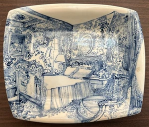 Suzanne Sloan Lewis handbemalt blau & weiß Studiokeramik Teller signiert - Bild 1 von 10