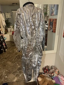 New Maxim Party Supplies Silver NASA Astronaut Costume Jumpsuit XXL Halloween - Picture 1 of 4