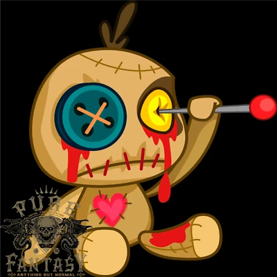 Voodoo Doll Eye Evil Spirits Dark Magic Halloween Mens Cotton T-Shirt Tee Top - Image 1 of 3