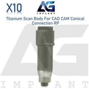 10 Titanium Scan Body For CAD/CAM Library 10mm Lab Conical Connection RP - Picture 1 of 4
