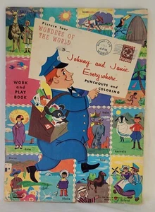 1965 Johnny and Janie Everywhere Punchout and Coloring Book Wonders of the World - Bild 1 von 12
