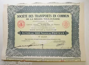 Action ancienne: Sté des transports en commun de Toulouse F.Pons ( 699 ) - Bild 1 von 2