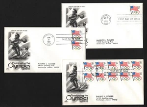 Anillos olímpicos OPC X3 1991 Art Craft 29c bandera FDC Sc#2528 43983 - Imagen 1 de 1