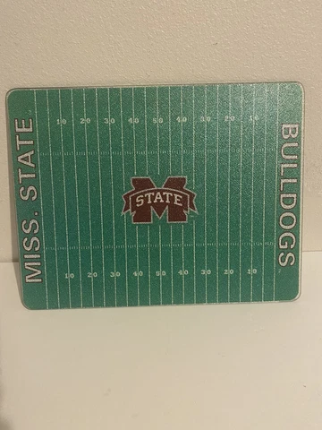 Glass Cutting Board Mississippi State Bulldogs Football College Sports 15x11.5" Cover