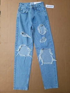 Urban Outfitters BDG Jeans High Rise Baggy Medium Wash Damen 24 Distressed Neu mit Etikett - Bild 1 von 9