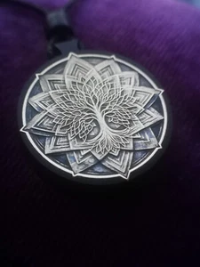 Handmade Brass Tree of Life Ebony Wood Pendant - Boho Spiritual Necklace - Picture 1 of 8