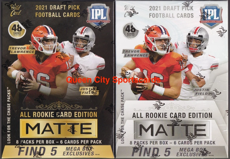 2021 Wild Card MATTE Football Sealed Mega 2 Box Lot COMBO Both Black & White - Image 1 of 1