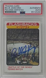 Billie Jean King signiert 2022 Topps Heritage Battle of the Sexes 1973 Karte PSA - Bild 1 von 2