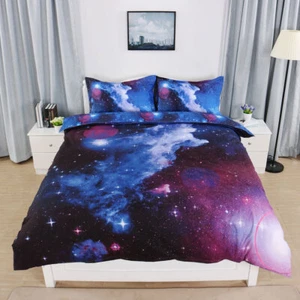 Star Blue Sky Moon Night Duvet Cover Purple Starry Pattern 4pcs - Picture 1 of 10