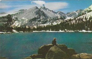 Vintage Colorado Chrome Postcard Bear Lake Long's Peak Estes Park Rocky - Picture 1 of 2