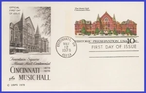 USA4 #UX73 U/A ARTCRAFT FDC   Cincinnati Music Hall - Picture 1 of 1