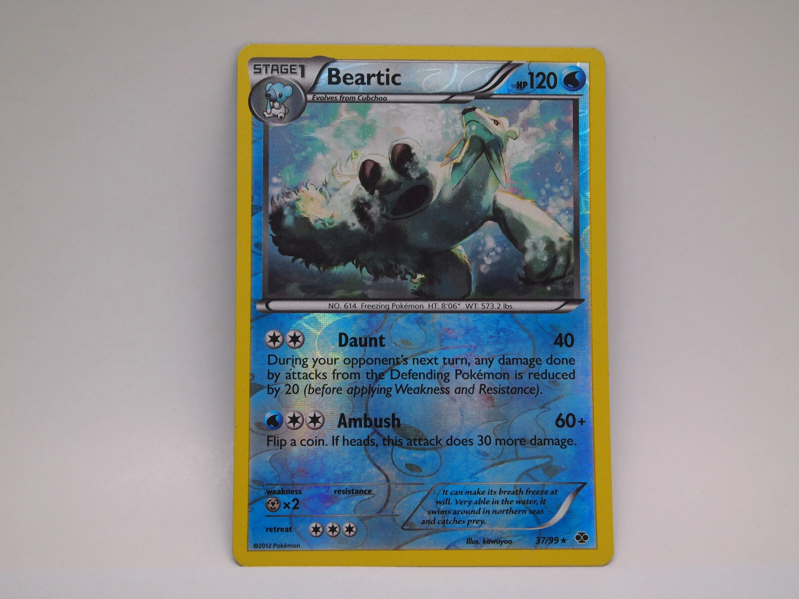 Beartic - 37/99 - Rare - Reverse Holo LP, English Pokemon Next Destinies