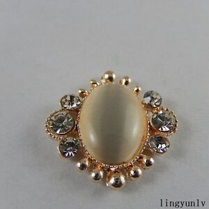 50980 Gold Alloy Opal Oval Shape Crystal Jewelry Decor Findings Crafts 5pcs