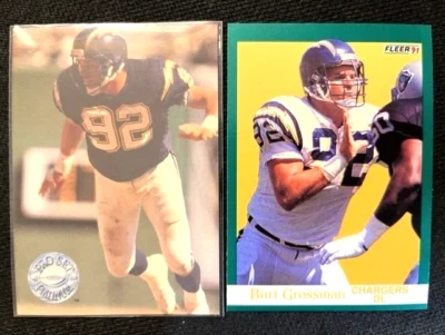 NFL - Burt Grossman 1991 Pro Set Platinum & 1991 Fleer Football - Chargers - Image 1 of 2