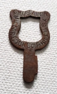 Vintage CRUSADER MILLER Lock Co. USA Brass Key - Picture 1 of 3